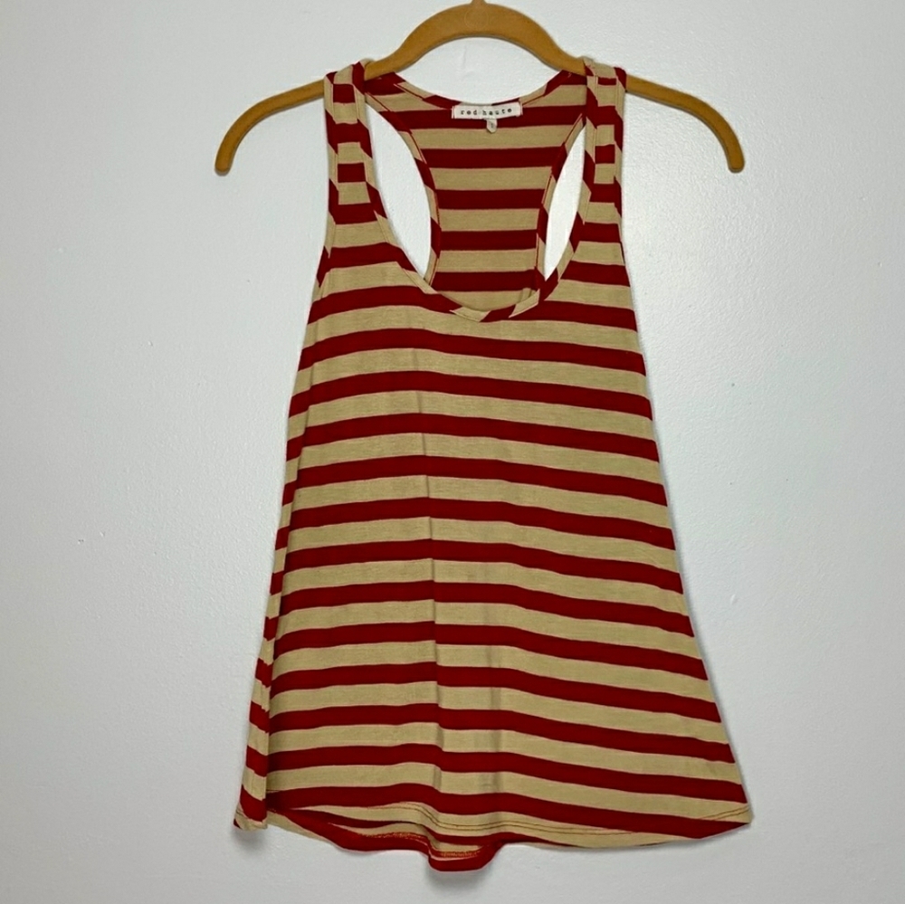 Red Haute Stripped Tank Top